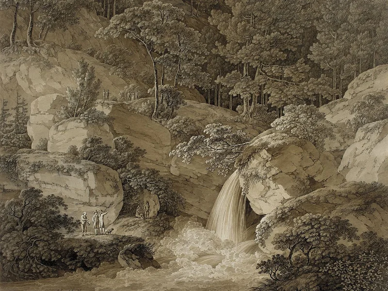1734-Adrian Zingg - Veduta dell'Amselfall in Sassonia